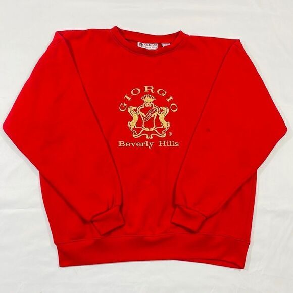 Vintage Embroidered Giorgio Beverly Hills Crewneck Sweater - Picture 1 of 6